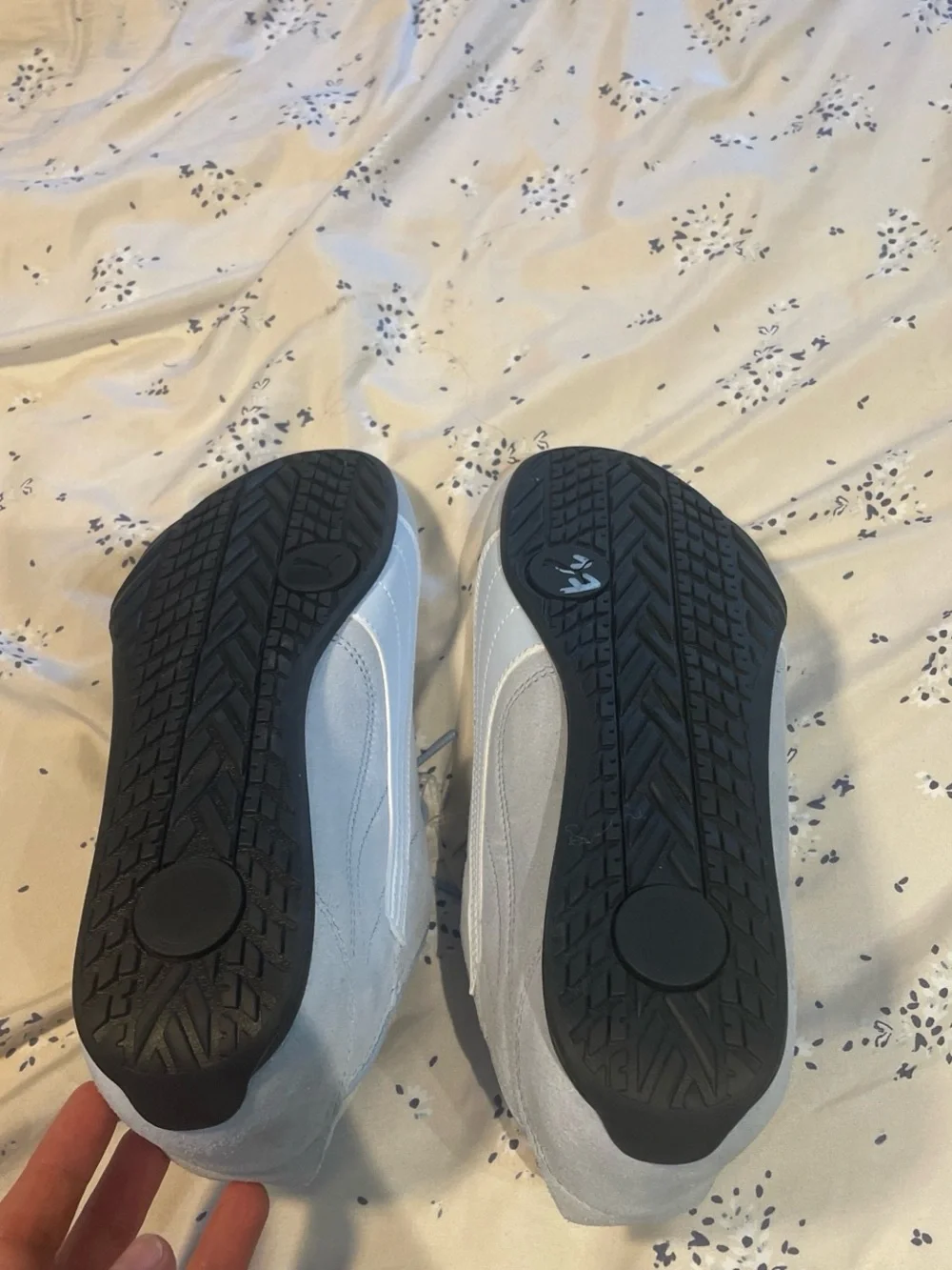 Puma light blue tennis shoes